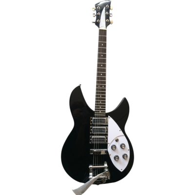 Custom Nova Jetglo Black 325 Lennon 6 String Guitar Bigsby Tremolo - Image 2