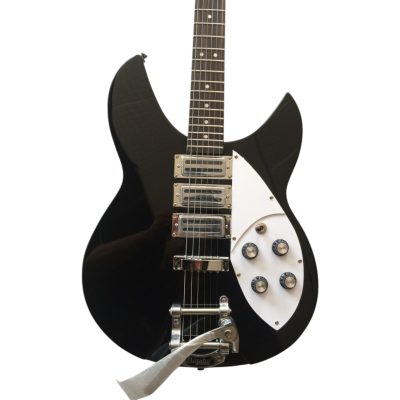 Custom Nova Jetglo Black 325 Lennon 6 String Guitar Bigsby Tremolo