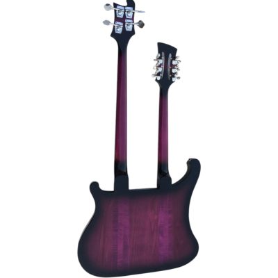 Custom Nova 4080 Purpleglo Geddy Lee Double Neck Black 4 String Bass 12 String Guitar - Image 3