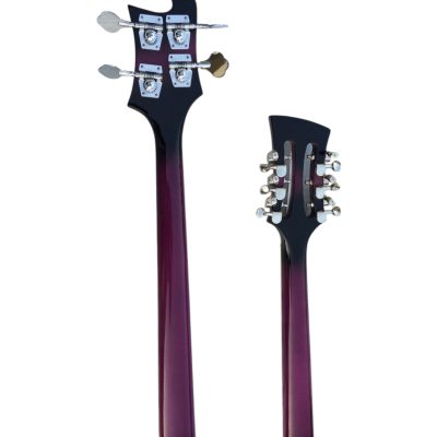 Custom Nova 4080 Purpleglo Geddy Lee Double Neck Black 4 String Bass 12 String Guitar - Image 7
