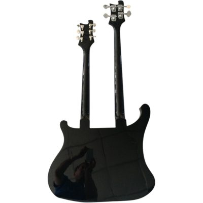 Custom Nova 4080 Geddy Lee Double Neck Jetglo Black 4 String Bass 6 String Guitar - Image 2