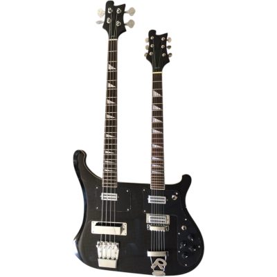 Custom Nova 4080 Geddy Lee Double Neck Jetglo Black 4 String Bass 6 String Guitar - Image 4