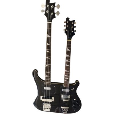 Custom Nova 4080 Geddy Lee Double Neck Jetglo Black 4 String Bass 6 String Guitar - Image 6