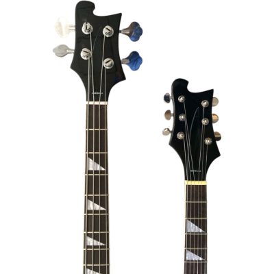 Custom Nova 4080 Geddy Lee Double Neck Jetglo Black 4 String Bass 6 String Guitar - Image 8