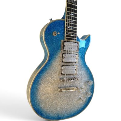 Custom Crown Ace Frehley Budokan Robot Blue Silver Sparkle Dust Electric Guitar - Image 6