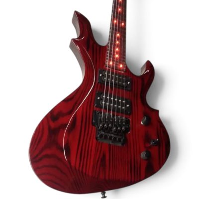 Custom Obsidian Flame Burner Red 460 LED Fretboard Guitar