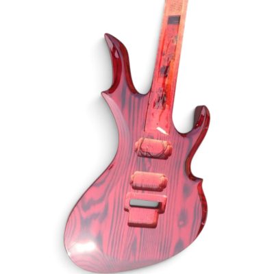 Custom Obsidian Flame Burner Red 460 LED Fretboard Guitar - Image 5