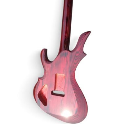 Custom Obsidian Flame Burner Red 460 LED Fretboard Guitar - Image 7