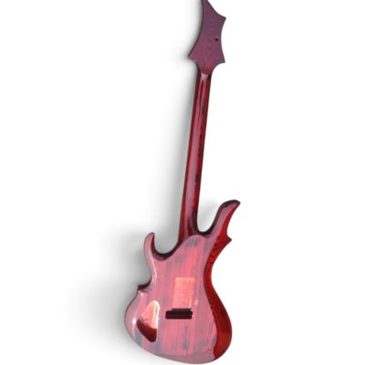 Custom Obsidian Flame Burner Red 460 LED Fretboard Guitar - Image 8