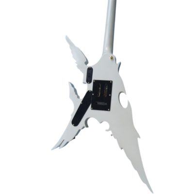 Custom Obsidian Hand Painted Angel White Alfee Engraved Electric Guitar - Image 9