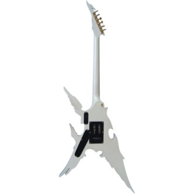 Custom Obsidian Hand Painted Angel White Alfee Engraved Electric Guitar - Image 4