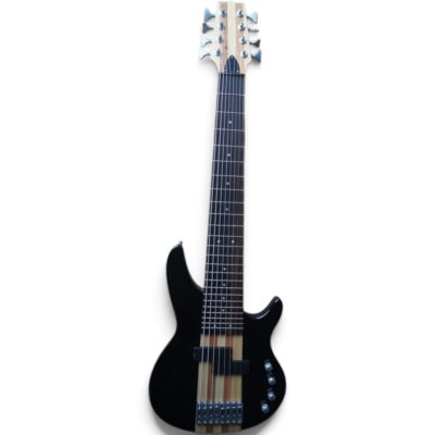 Custom Olivine Black Natural Center Stripe 2 Pickups 8 String Bass - Image 2