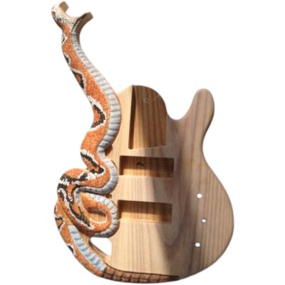 Custom Dynasty Cobra Carve Engraved Body 4 String Bass Hand Painted Finish - Image 5