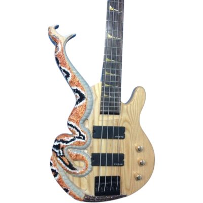 Custom Dynasty Cobra Carve Engraved Body 4 String Bass Hand Painted Finish