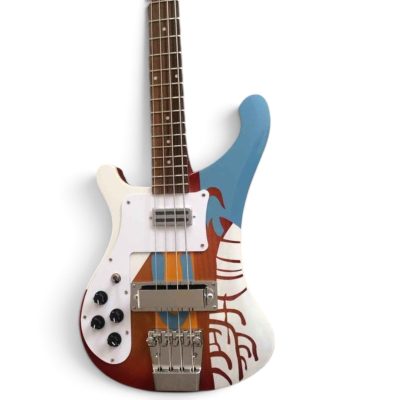Custom Nova 4003 Psychedelic Fireglo 4 String Bass Left Handed