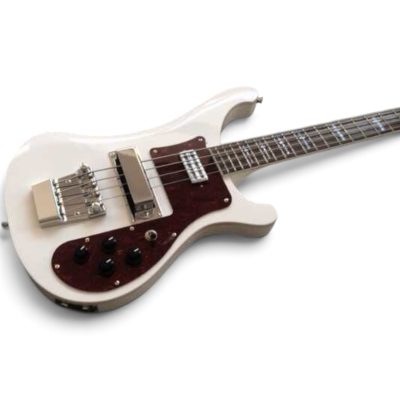 Custom Nova 4003 White 4 String Bass Cross Inlays - Image 3