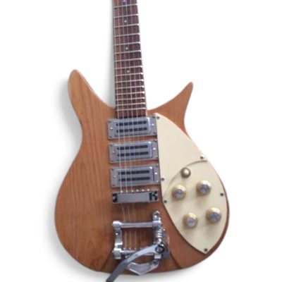 Custom Nova Natural Finish 325C64 21 Inch Scale Lenght Lennon 6 String Guitar Bigsby Tremolo