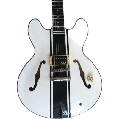 Custom Crown AVA ES333 Tom DeLonge Alphine White Semi Hollow Fhole Guitar