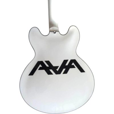 Custom Crown AVA ES333 Tom DeLonge Alphine White Semi Hollow Fhole Guitar - Image 5