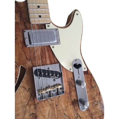 Custom Regent Spalted Maple Burl Top Finish Thinline Electric Guitar - Image 4