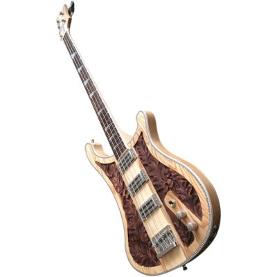 Custom Nova Lemmy Kilmister 4003 Ash Wood Hand Carved Oak Leaf 4 String Bass Toaster Pickups - Image 3
