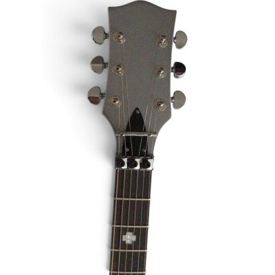Custom Obsidian RZK 600 Richard Platinum Silver Tremolo Electric Guitar - Image 6