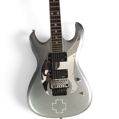 Custom Obsidian RZK 600 Richard Platinum Silver Tremolo Electric Guitar - Image 3