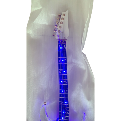 Custom Axis Plexiglass Acrylic Blue LED Jem Guitar Floyd Rose Tremolo Seymour Duncan JB Sustainiac Stealth Pro Kit Option - Image 6