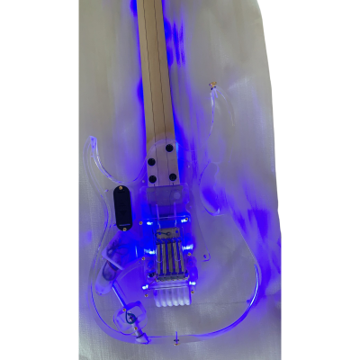 Custom Axis Plexiglass Acrylic Blue LED Jem Guitar Floyd Rose Tremolo Seymour Duncan JB Sustainiac Stealth Pro Kit Option - Image 7
