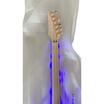 Custom Axis Plexiglass Acrylic Blue LED Jem Guitar Floyd Rose Tremolo Seymour Duncan JB Sustainiac Stealth Pro Kit Option - Image 3
