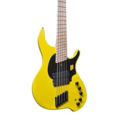 Custom Ironroot Combustion Yellow Multi Scale Fanned Frets 5 String Bass