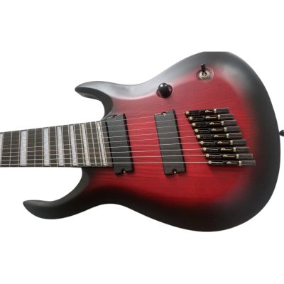 Custom Monolith Lucas Multi Scale Fanned Frets Headless Ghost Midnight Wine 9 String Guitar - Image 3