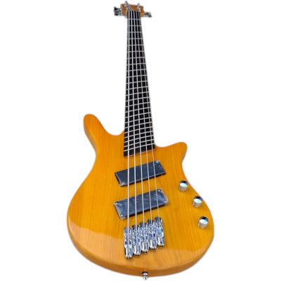 Custom Pulse Bubinga Wood Ryan Thumb Natural Finish Bass 5 String Multi Scale Fanned Frets