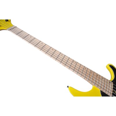 Custom Ironroot Combustion Yellow Multi Scale Fanned Frets 5 String Bass - Image 4