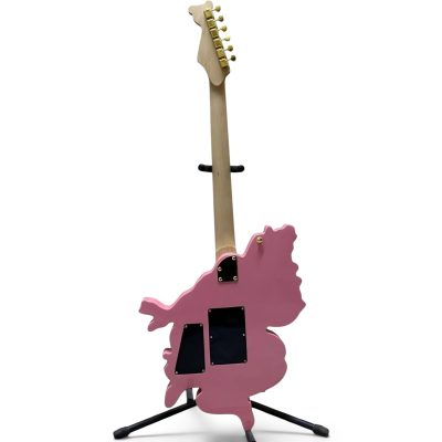 Custom Obsidian Beautiful Girls Twin Anime Graphic Burst Hot Pink 6 String Electric Guitar Floyd Rose Tremolo - Image 2