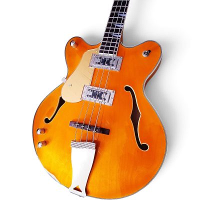 Custom Sovereign Orange Fhole 4 String Bass - Image 3
