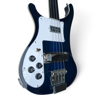 Custom Nova 4003 Trans Blue 4 String Bass No Inlays No Frets - Image 2