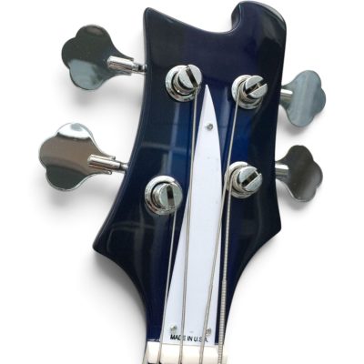 Custom Nova 4003 Trans Blue 4 String Bass No Inlays No Frets - Image 3
