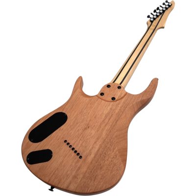 Custom Ironroot HB Trans Blue Poplar Burl Top Multi Scale Fanned Frets 7 String Bass 25.5-27 Inch - Image 8