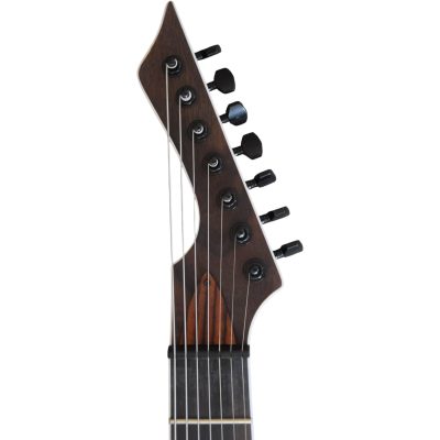 Custom Topaz Black Machine Rosewood Finish 7 String Guitar - Image 4