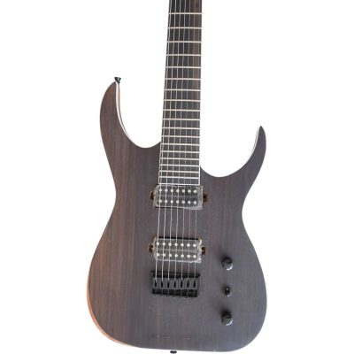 Custom Topaz Black Machine Rosewood Finish 7 String Guitar