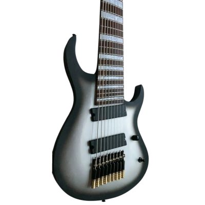 Custom Monolith Lucas Multi Scale Fanned Frets Headless Ghost Silverburst 9 String Guitar