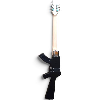 Custom Novelty Sculpted Body Design Electric Guitar Matte Black LED Fretboard Inlay - Image 8