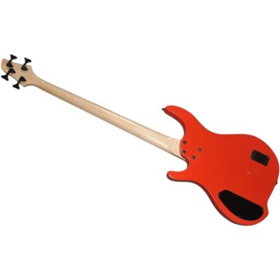 Custom Ironroot Combustion Fiesta Red Gloss Multi Scale Fanned Frets 4 String Bass 3 Pickups - Image 5