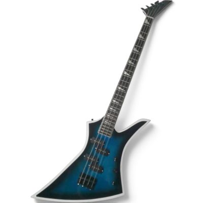 Custom Race Flying V Kelly Bird White Bevel Blue Burst 4 String Bass - Image 5