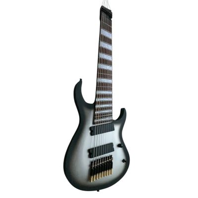 Custom Monolith Lucas Multi Scale Fanned Frets Headless Ghost Silverburst 9 String Guitar - Image 3