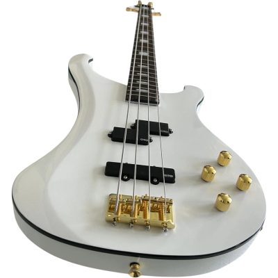 Custom Nova White 4 String Bass - Image 2