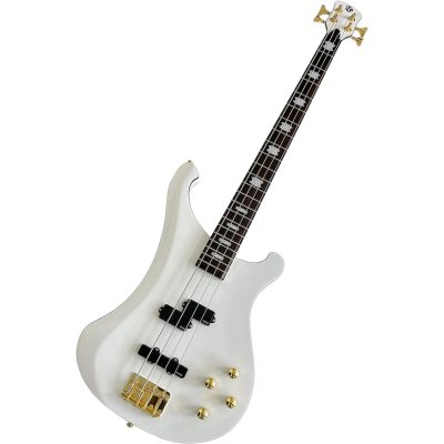 Custom Nova White 4 String Bass - Image 3
