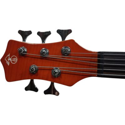 Custom Cylinder Series Mark King Translucent Win Red Alembic 5 String Bass - Image 5
