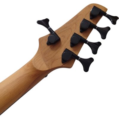 Custom Ironroot Blue Burst Droc Poplar Burl Top Veneer Multi Scale Fanned Frets 5 String Bass - Image 13
